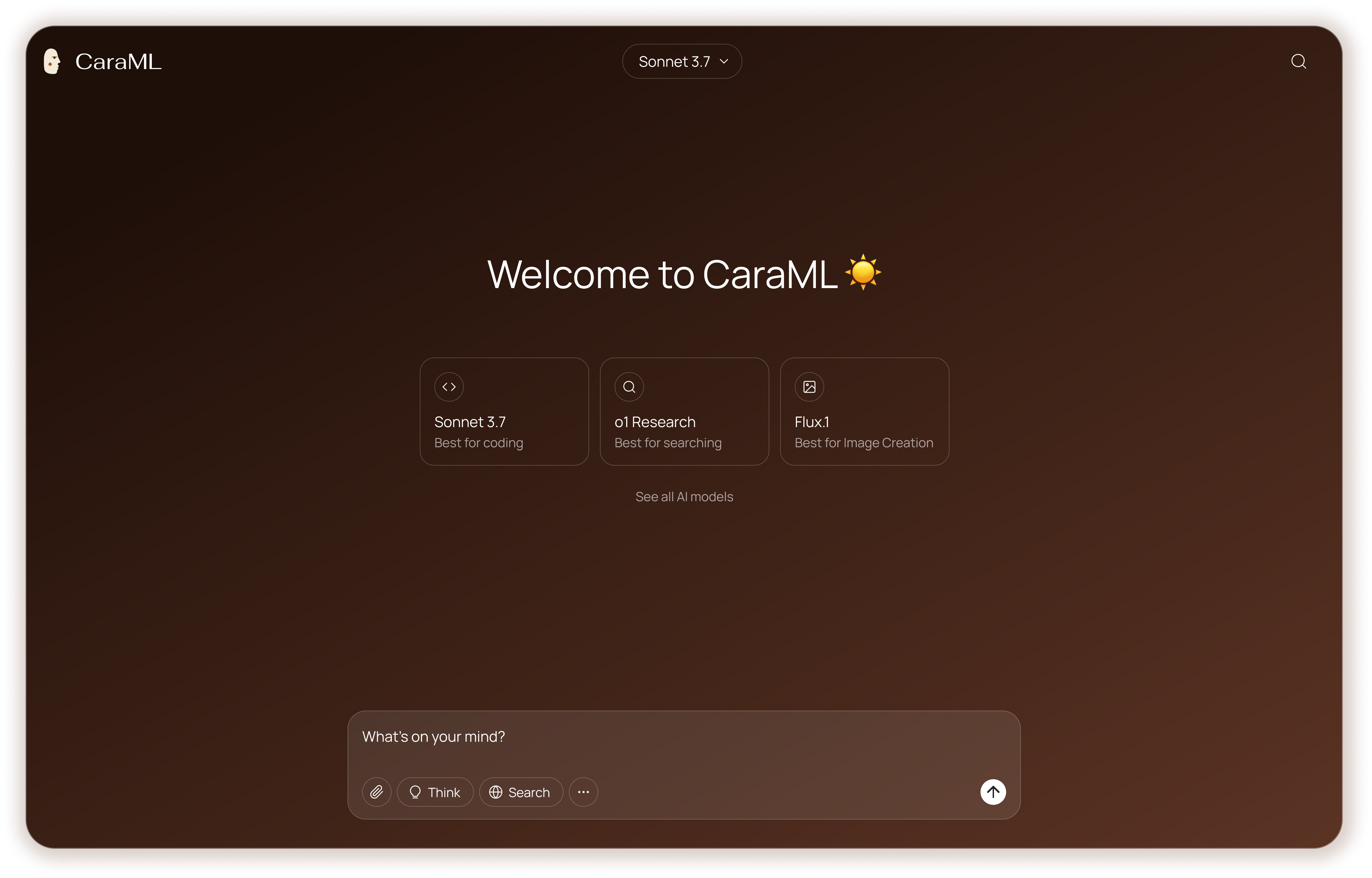 CaraML Dashboard - Welcome to CaraML interface